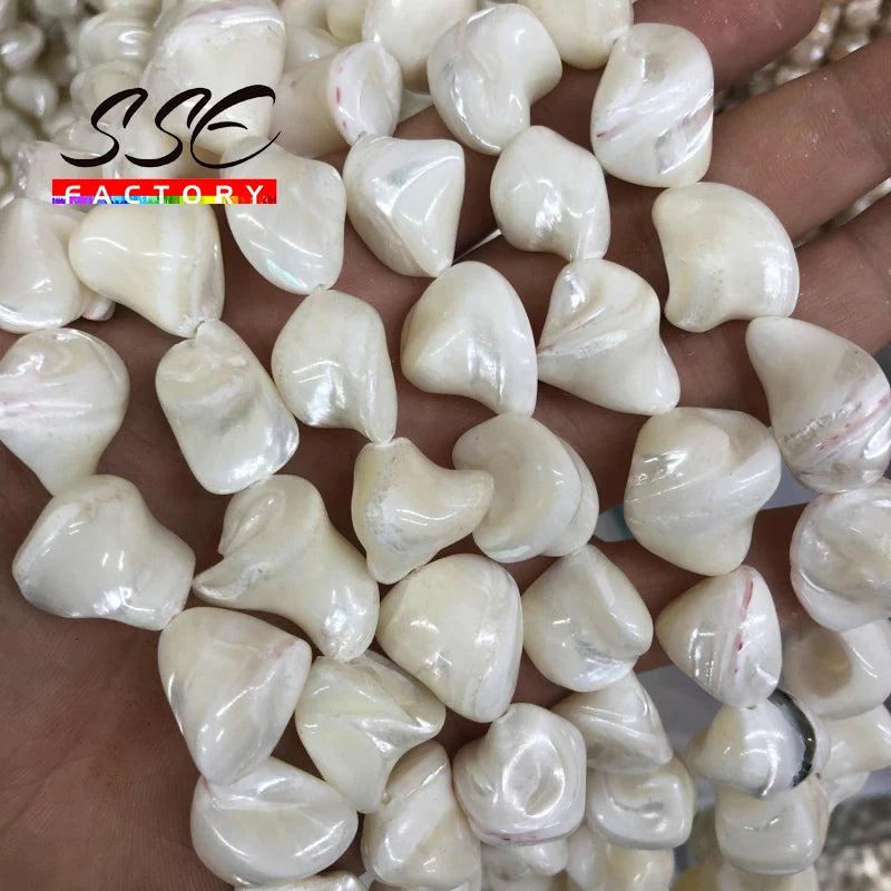 Irregular Trochus Shell Beads for Jewelry Making DIY