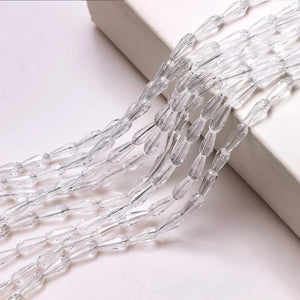 70 Lampwork Glass Crystal Teardrop Beads 3x7/4x10mm