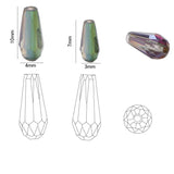 70 Lampwork Glass Crystal Teardrop Beads 3x7/4x10mm