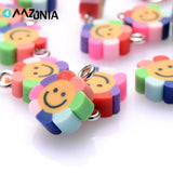 Smiley Sunflower Clay Beads for Jewelry Making DIY - 30/50/100 Pcs