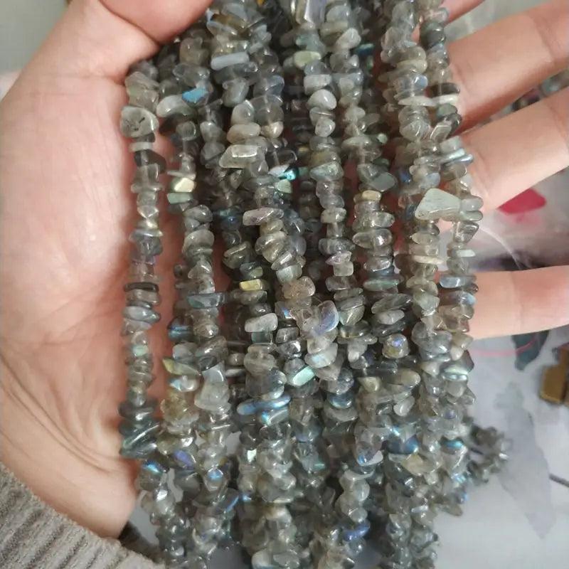 Gray Labradorite Stone Loose Beads 5-8mm Chip Irregular Shape Necklace Bracelet