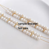 10mm 2-Hole CZ Paved Pearl Spacer Beads 14K Plated DIY Jewelry Making Supply