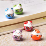 5pcs Fortune Cat 16x14mm Ceramic Beads for Jewelry Making