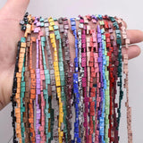 2-Hole Natural Stone Hematite Beads 5x2mm Rectangle Square Loose Beads