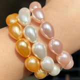 Natural Water Drop Shell Pearl Beads Teardrop Pink Yellow Beads