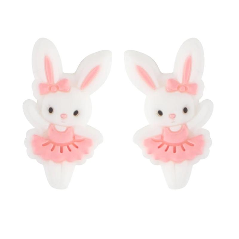 Cartoon Rabbit Love Chocolate Silicone Beads Nursing Chewing DIY