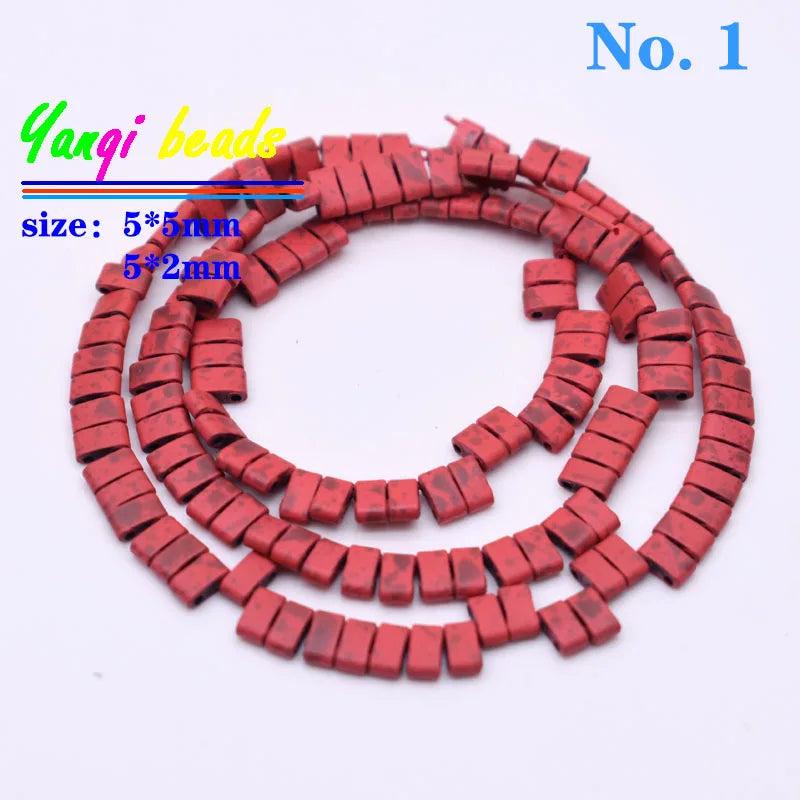Natural Hematite Beads 5*2mm Diplopore Matte Square Loose Beads