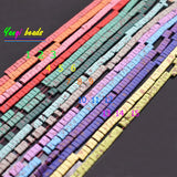 Natural Hematite Beads 5*2mm Diplopore Matte Square Loose Beads