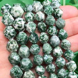 Faceted Green Spot Jaspers Natural Stone Beads 15''inches