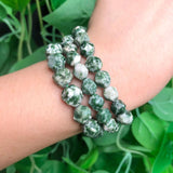 Faceted Green Spot Jaspers Natural Stone Beads 15''inches