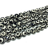 Natural Dzi Agate Evil Eye Loose Stone Beads for DIY Jewelry Making 15''