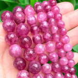 Faceted Strawberry Quartz Beads Round Gem Spacer Beads 15''