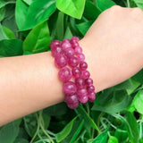 Faceted Strawberry Quartz Beads Round Gem Spacer Beads 15''