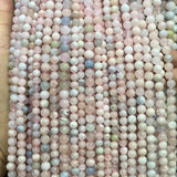 Colorful Morganite Stone Beads Round Loose Beads 15'' 4/6/8/10/12mm