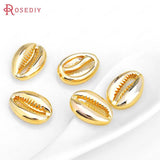 6PCS 10.5x15MM Brass Conch Spacer Beads DIY Jewelry Findings