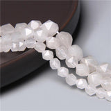 6 8 10MM Natural Jade Gemstone Faceted Spacers Loose Beads DIY Bracelet