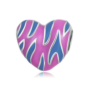 Peach Heart Charm Beads Forever Home Charm Bracelet DIY Women's Jewelry
