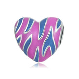 Peach Heart Charm Beads Forever Home Charm Bracelet DIY Women's Jewelry