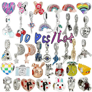 Peach Heart Charm Beads Forever Home Charm Bracelet DIY Women's Jewelry