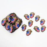 Silicone Cartoon Focal Beads American Flag for DIY Jewelry BPA-Free