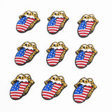 Silicone Cartoon Focal Beads American Flag for DIY Jewelry BPA-Free