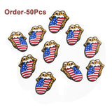 Silicone Cartoon Focal Beads American Flag for DIY Jewelry BPA-Free