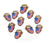 Silicone Cartoon Focal Beads American Flag for DIY Jewelry BPA-Free