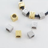 3pcs Stainless Steel Alphabet Big Hole Bead Initial Letter Pendant DIY Jewelry