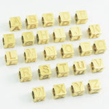 3pcs Stainless Steel Alphabet Big Hole Bead Initial Letter Pendant DIY Jewelry