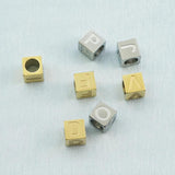 3pcs Stainless Steel Alphabet Big Hole Bead Initial Letter Pendant DIY Jewelry