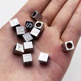 3pcs Stainless Steel Alphabet Big Hole Bead Initial Letter Pendant DIY Jewelry