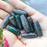 30mm Grey Green Stone Tibetan Dzi Agates Beads Buddha Jewelry Reiki Healing