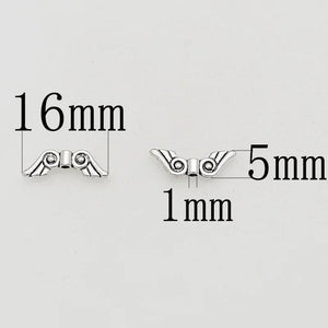 100pcs Antique Silver Protector Wing Spacer Beads DIY Jewelry Accessories