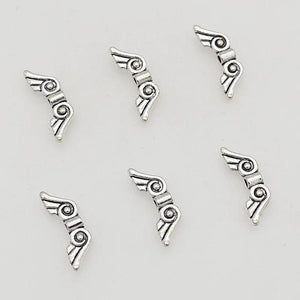 100pcs Antique Silver Protector Wing Spacer Beads DIY Jewelry Accessories