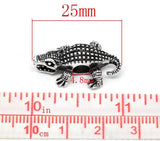 Silver Crocodile Charm Beads for European Charm Bracelets 25x16mm