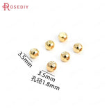 30PCS 3.5MM Hole 1.8MM 18K Brass Spacer Beads Jewelry Making