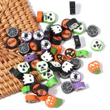50pcs Halloween Skull Bat Soft Clay Beads for DIY Jewelry Making