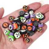 50pcs Halloween Skull Bat Soft Clay Beads for DIY Jewelry Making