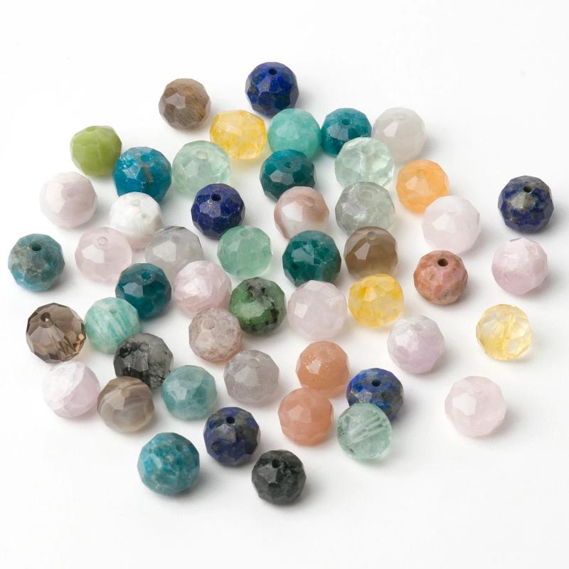 Faceted Apatite Citrines Lapis Lazuli Smoky Quartz Spacer Beads