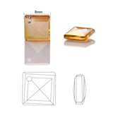 50pcs 8mm Crystal Loose Beads Faceted Glass Square Beads for Jewelry Making