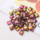 50pcs 8mm Crystal Loose Beads Faceted Glass Square Beads for Jewelry Making