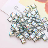 50pcs 8mm Crystal Loose Beads Faceted Glass Square Beads for Jewelry Making