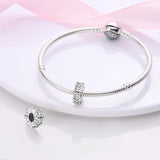 Silver Spacer Charms With Silicone for Bracelet Diy Stopper Beads