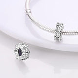 Silver Spacer Charms With Silicone for Bracelet Diy Stopper Beads