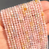 2mm Faceted Morganite Beads Natural Round Spacer for DIY Jewelry