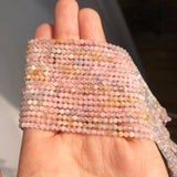 2mm Faceted Morganite Beads Natural Round Spacer for DIY Jewelry