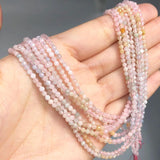 2mm Faceted Morganite Beads Natural Round Spacer for DIY Jewelry