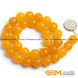 Yellow Jades Faceted Beads 4 6 8mm Strand 15 inch DIY Jewelry