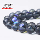 A+ Crystal Gray Moon Stone Beads 15'' Strand Jewelry Making DIY Bracelet 6-12mm