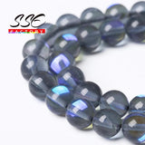 A+ Crystal Gray Moon Stone Beads 15'' Strand Jewelry Making DIY Bracelet 6-12mm